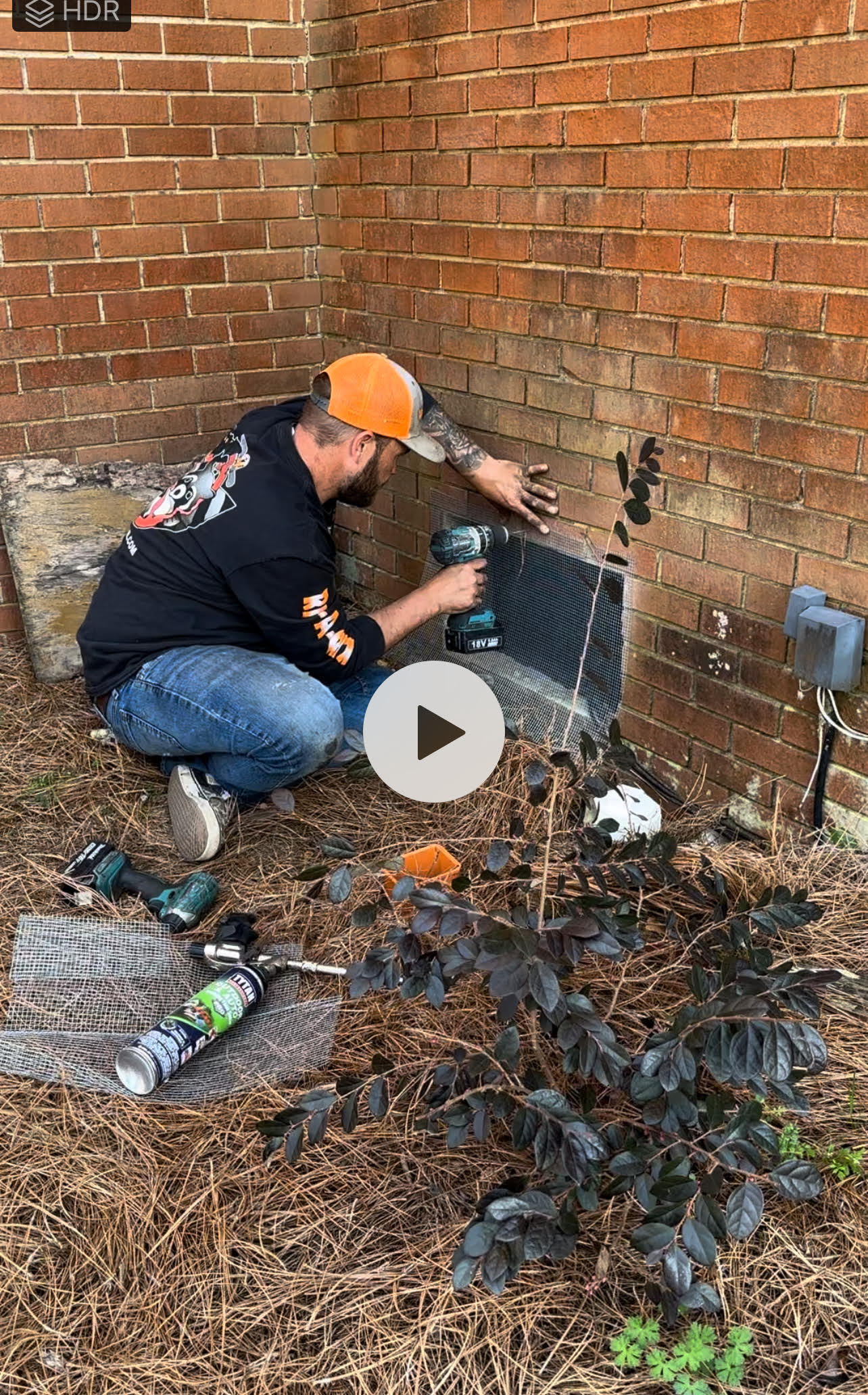 Brandon repairing a crawlspace vent in cordele. Ga